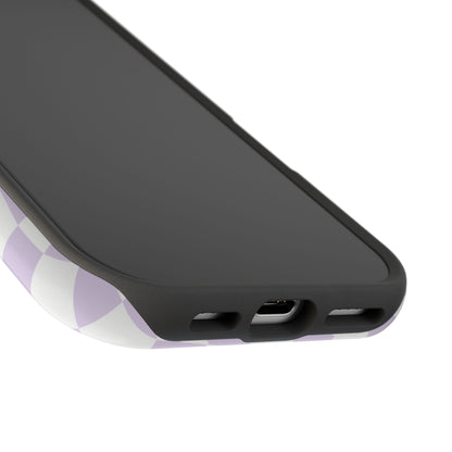 Purple Wavy Checkered iPhone Case