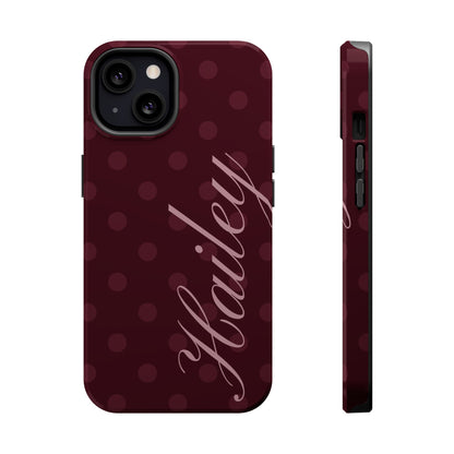 Custom Burgundy Polka Dots iPhone Case