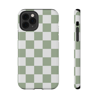 Sage Green Checkered iPhone Case