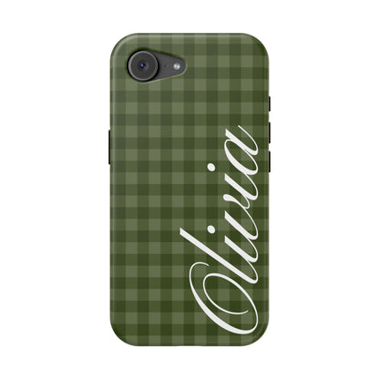 Custom Green Gingham iPhone Case