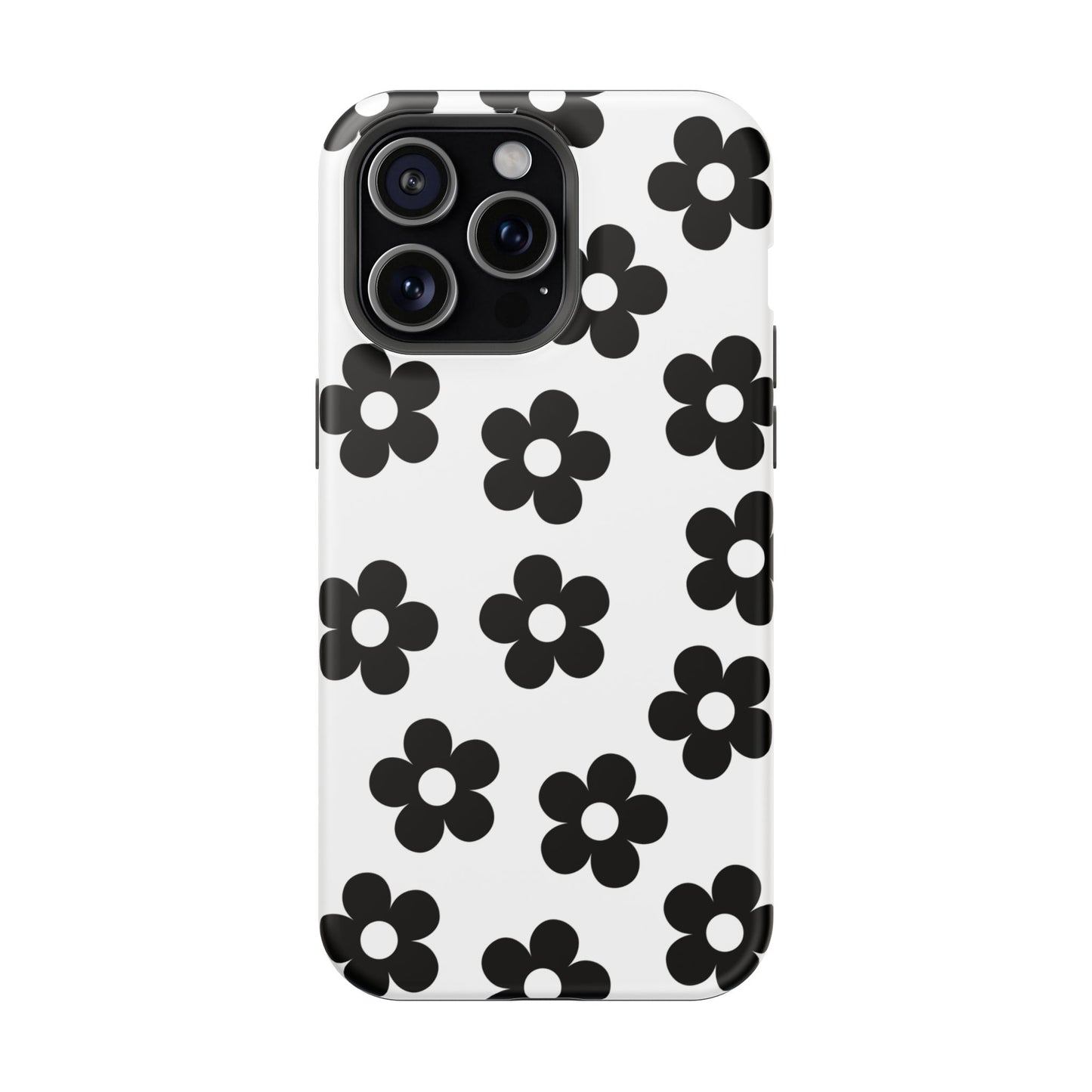 White Retro Flowers iPhone Case