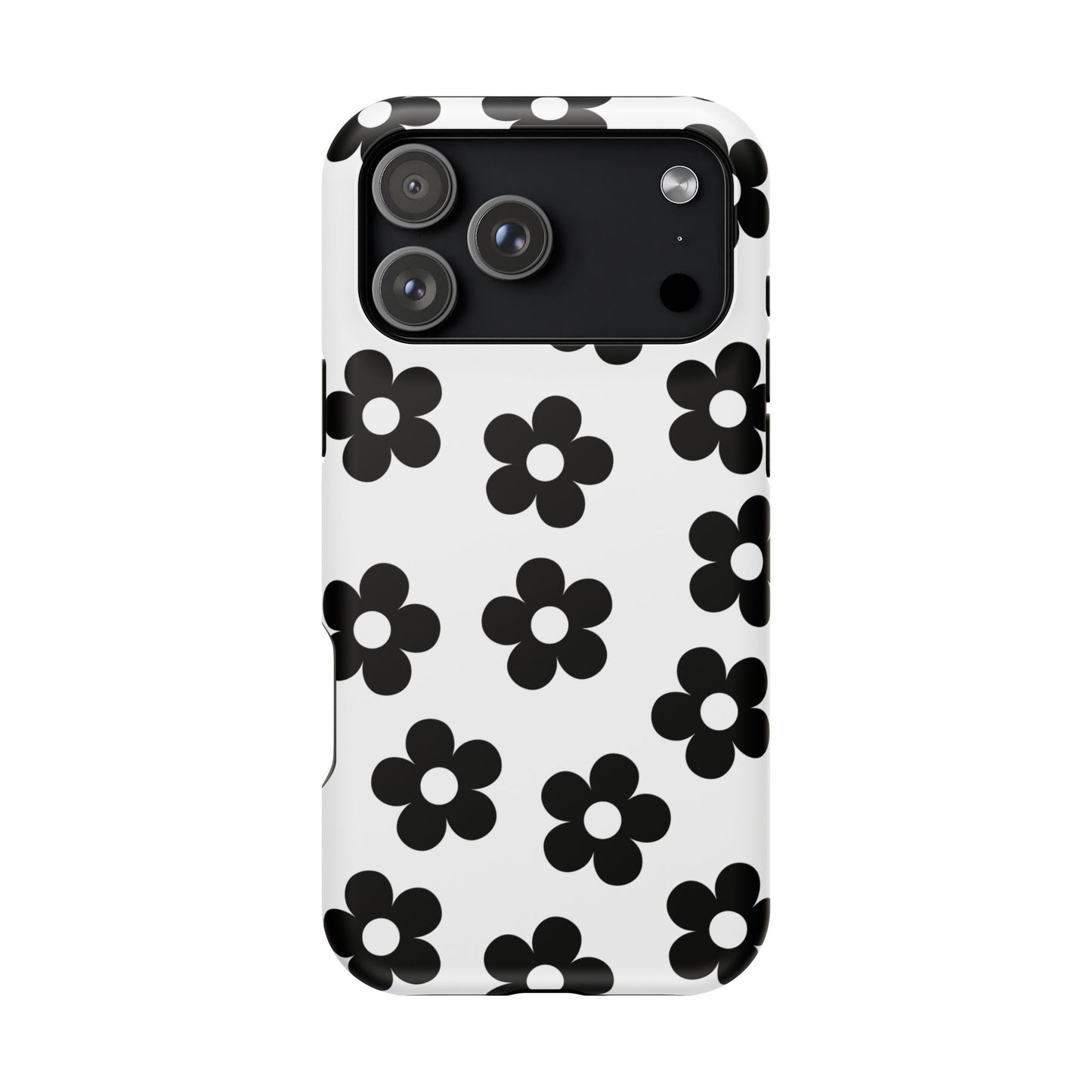 White Retro Flowers iPhone Case