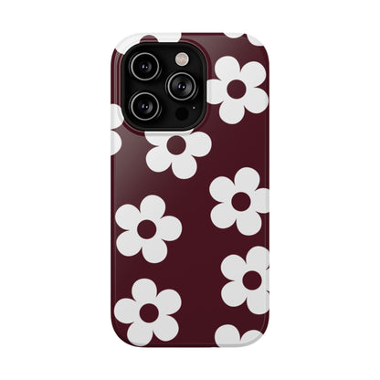 Burgundy Flowers iPhone Case