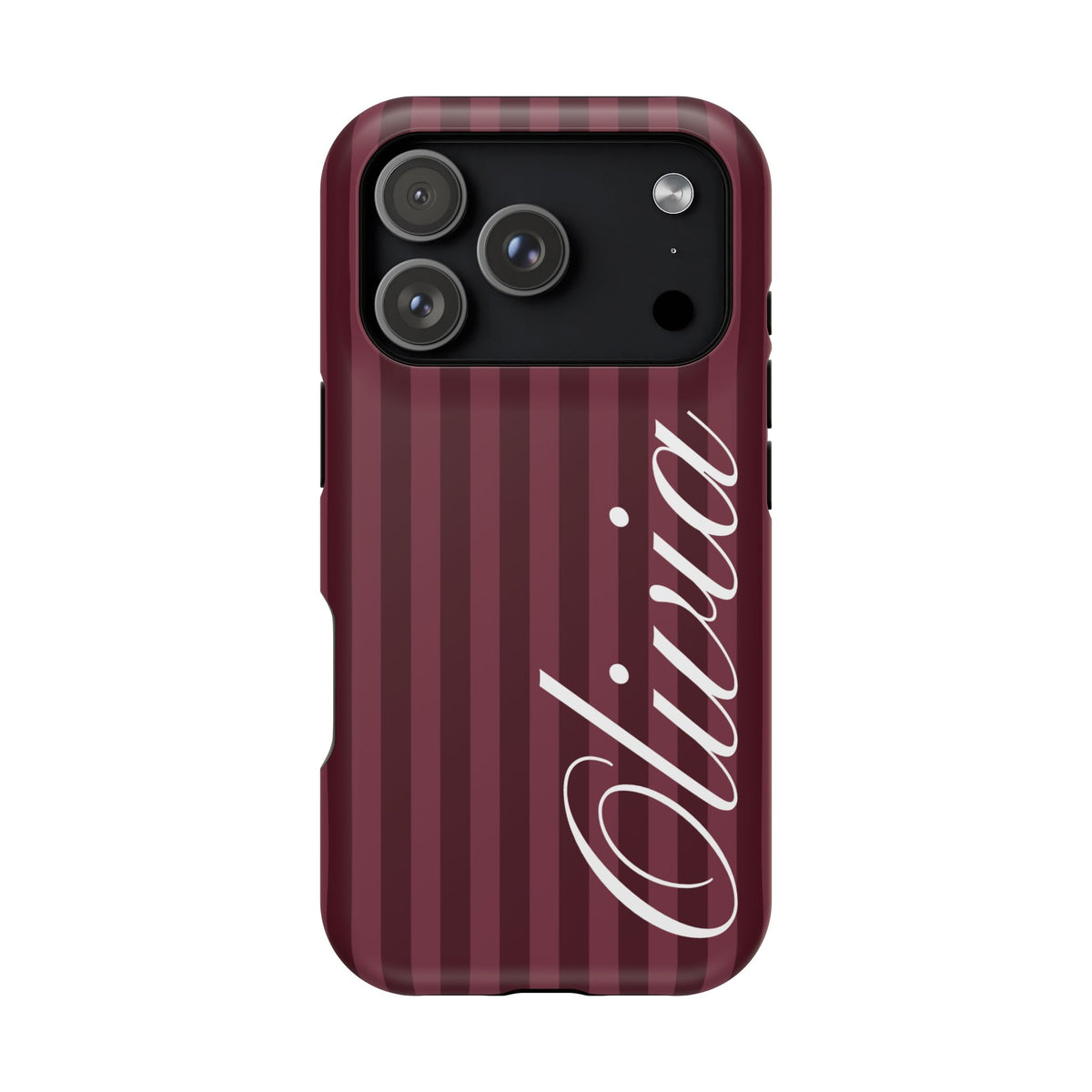 Custom Burgundy Stripes iPhone Case