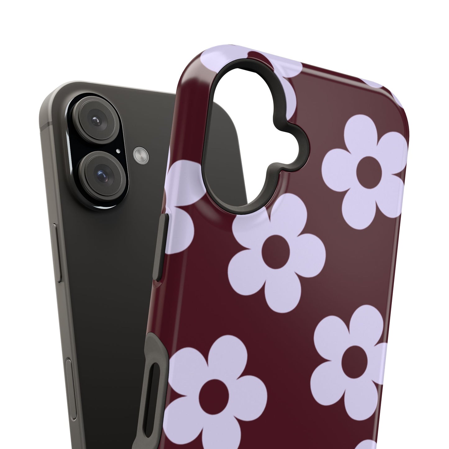 Burgundy Flowers iPhone Case