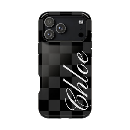 Custom Black Checkered iPhone Case