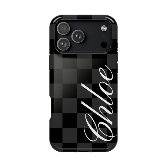 Custom Black Checkered iPhone Case