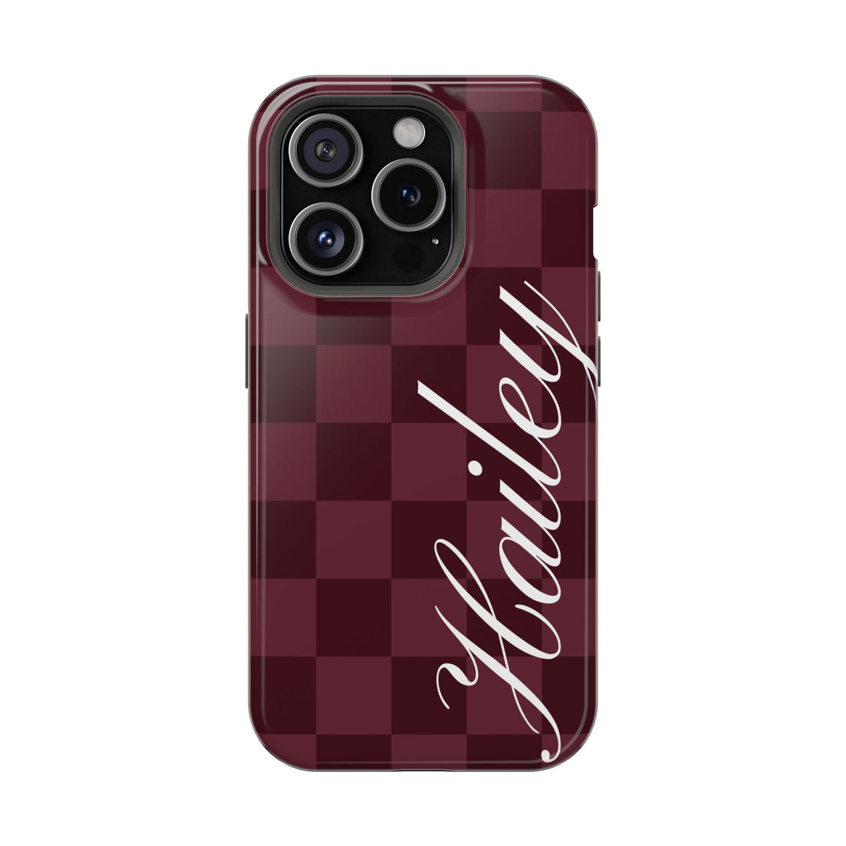 Custom Burgundy Checkered iPhone Case