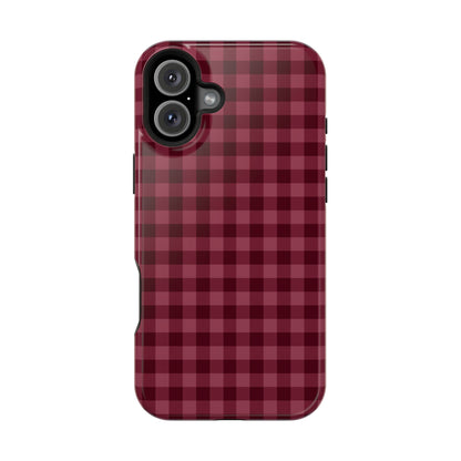 Burgundy Gingham iPhone Case