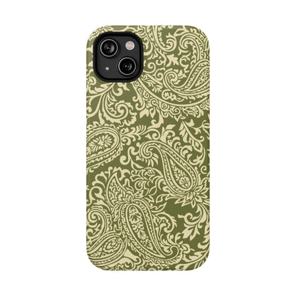 Olive Paisley iPhone Case