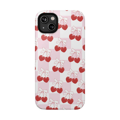 Cherry Bows Coquette iPhone Case