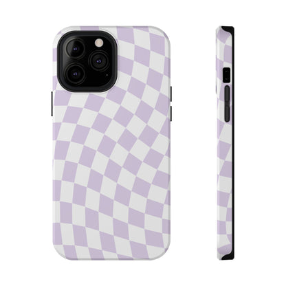 Purple Wavy Checkered iPhone Case