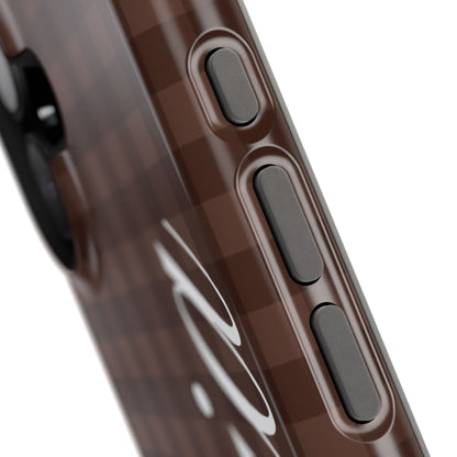 Custom Brown Gingham iPhone Case