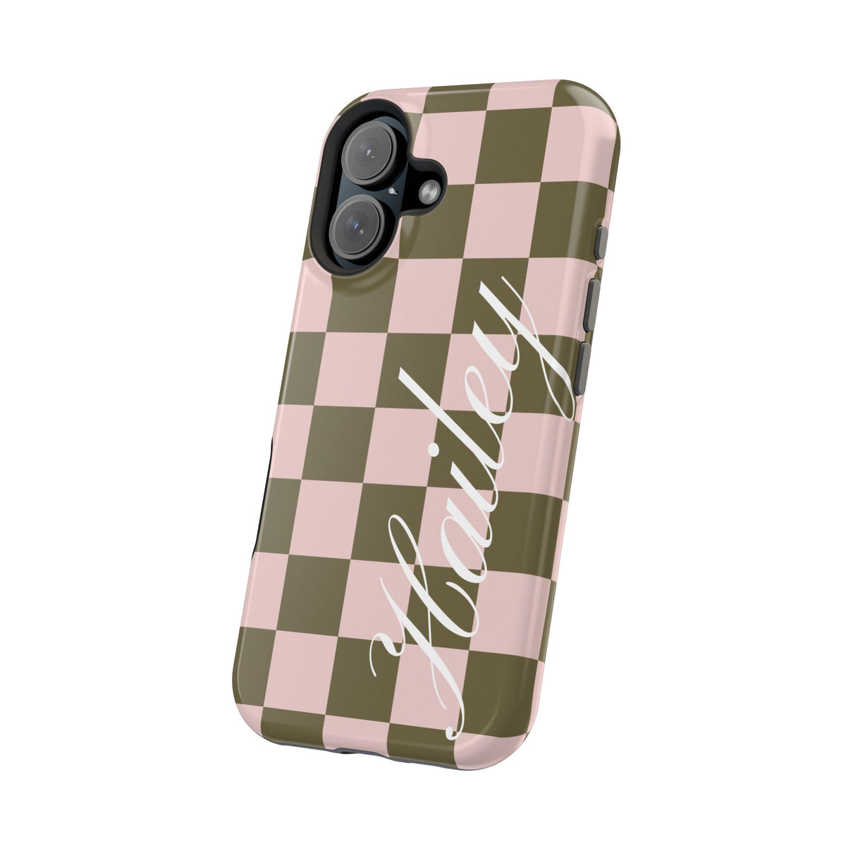 Custom Pistachio Checkered iPhone Case
