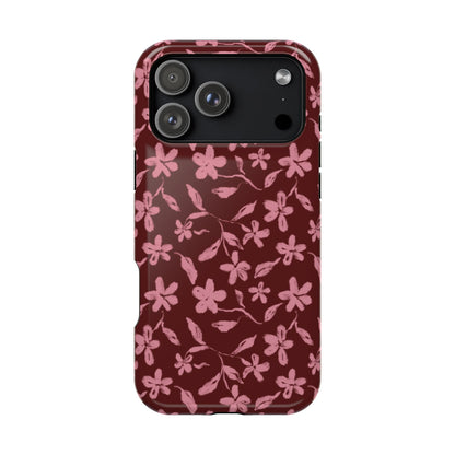 Burgundy Petals iPhone Case
