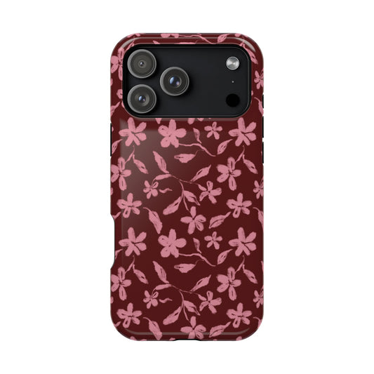Burgundy Petals iPhone Case