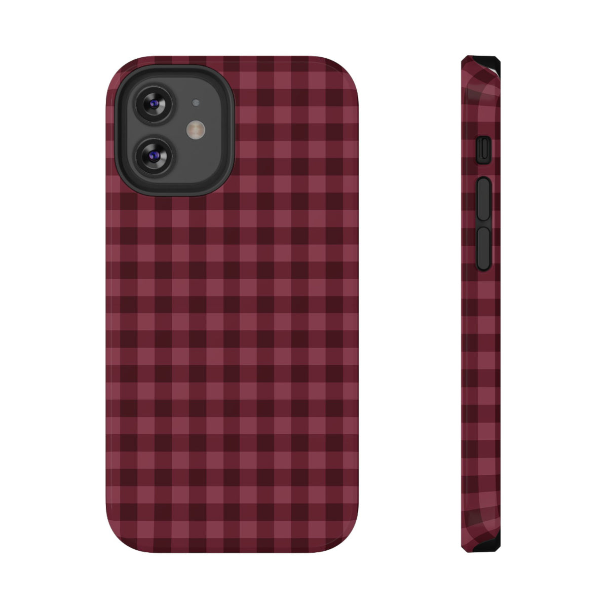 Burgundy Gingham iPhone Case