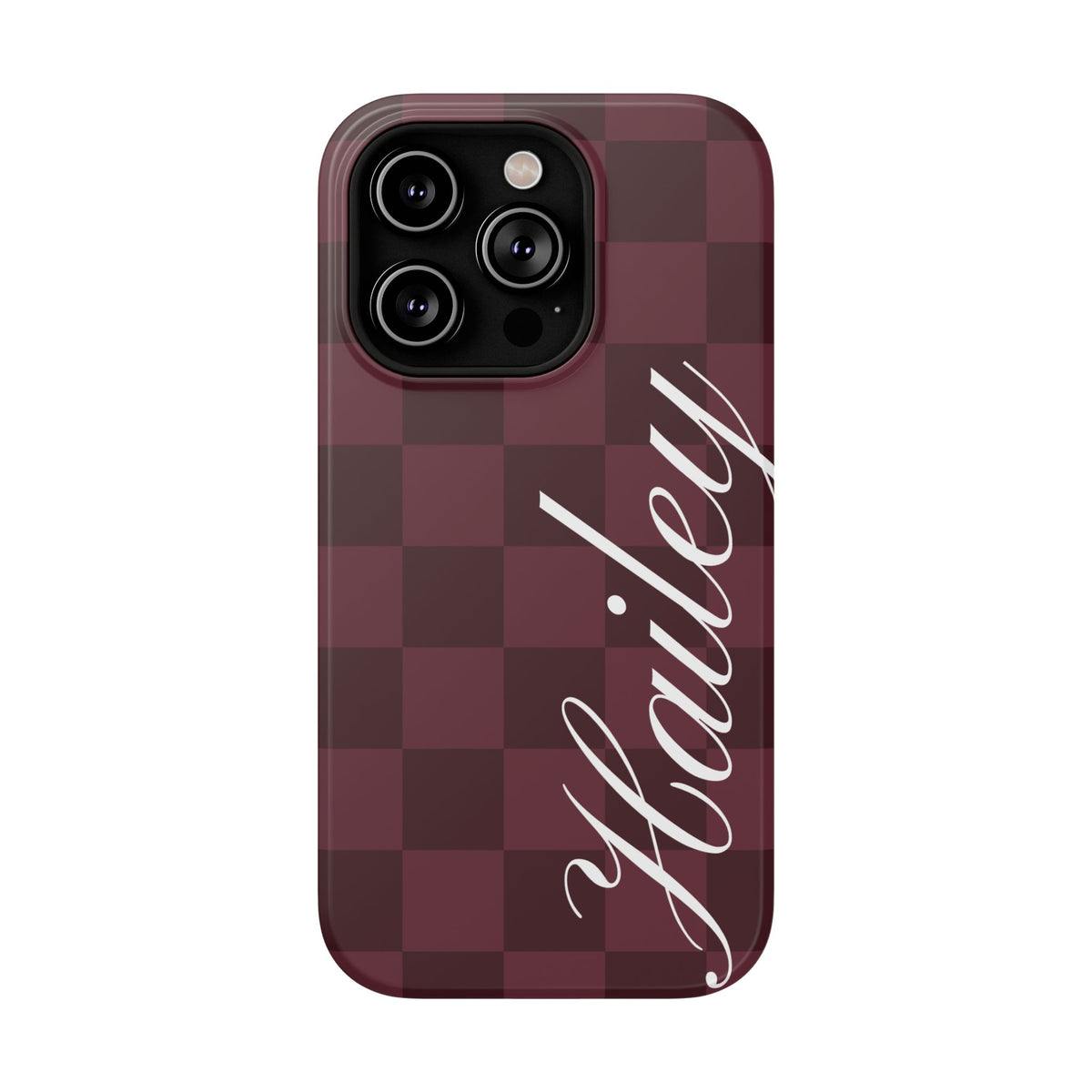 Custom Burgundy Checkered iPhone Case