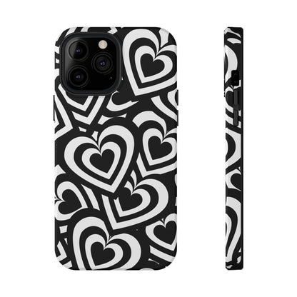 Black & White Hearts iPhone Case