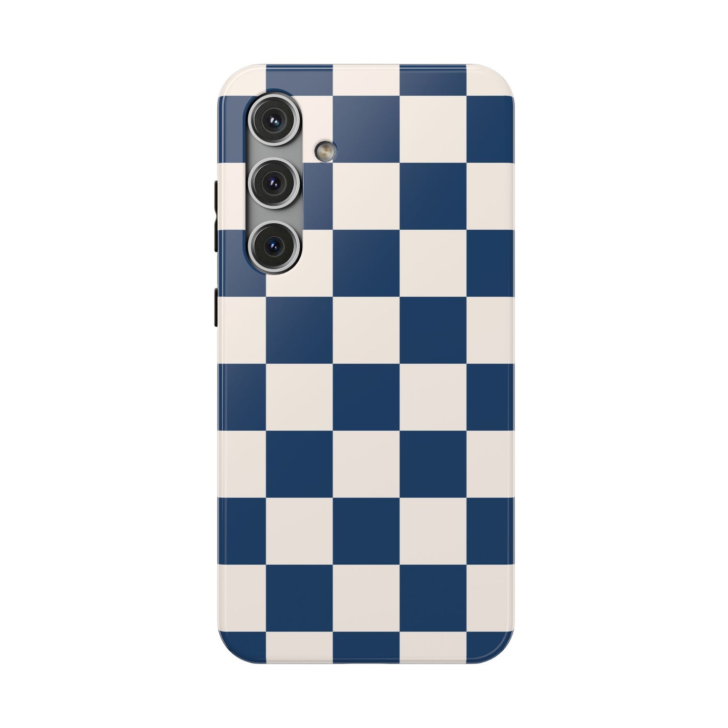 Navy & Beige Checkered Samsung Case