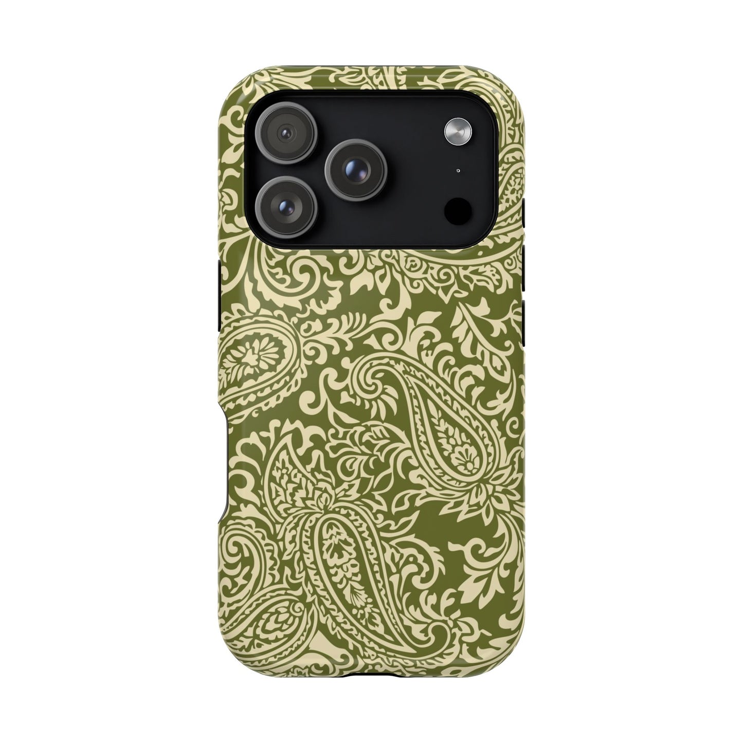 Olive Paisley iPhone Case
