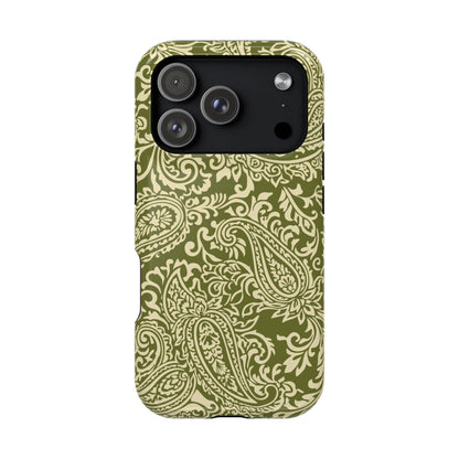 Olive Paisley iPhone Case