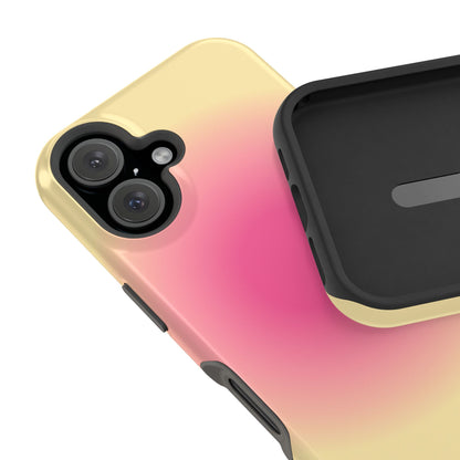 Hot Pink & Yellow Aura iPhone Case