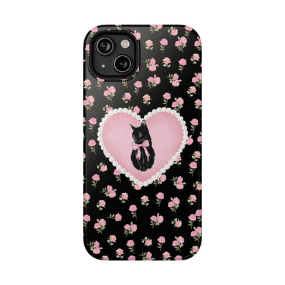 Black Féline Roses iPhone Case
