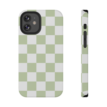 Pastel Green Checkered iPhone Case