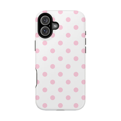 Pink Clouds Polka Dots iPhone Case