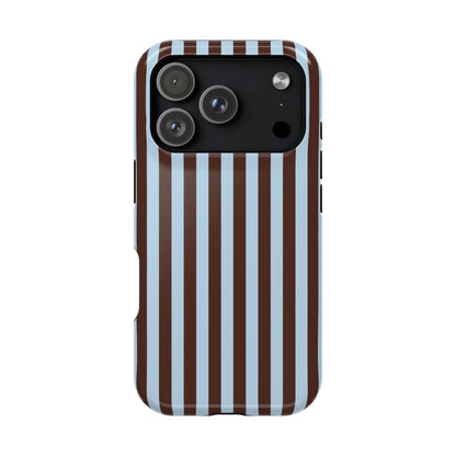 Blue Latte Stripes iPhone Case