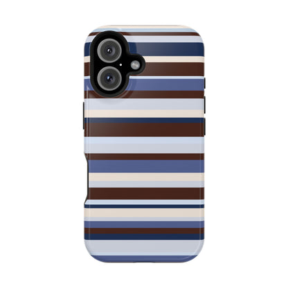 Blueberry Mocha Stripes iPhone Case