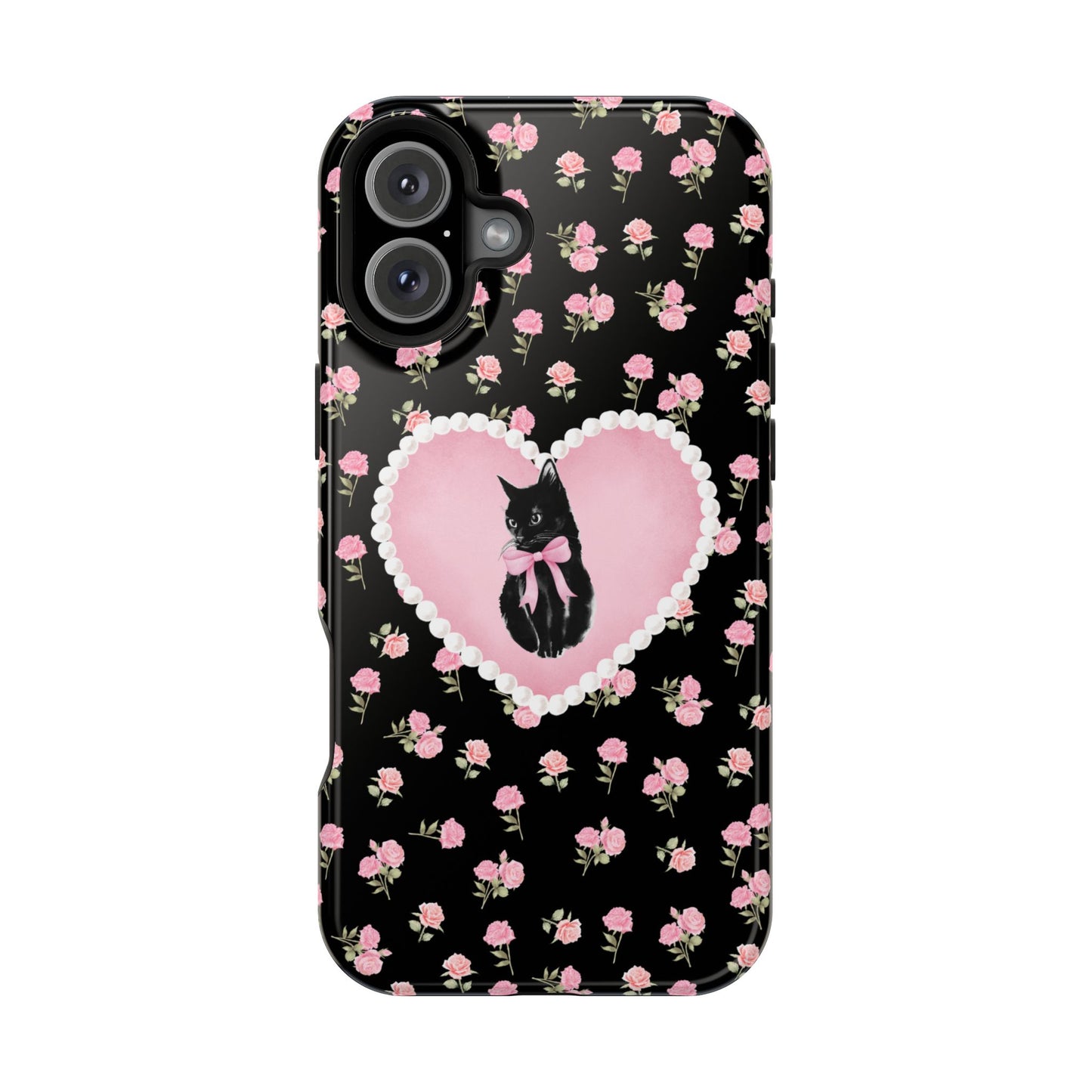 Black Féline Roses iPhone Case