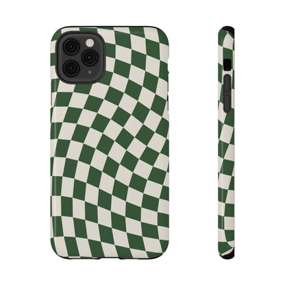 Green Wavy Checkered iPhone Case