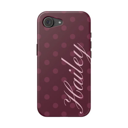 Custom Plum Polka Dots iPhone Case