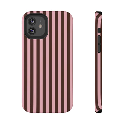 Pink Latte Stripes iPhone Case