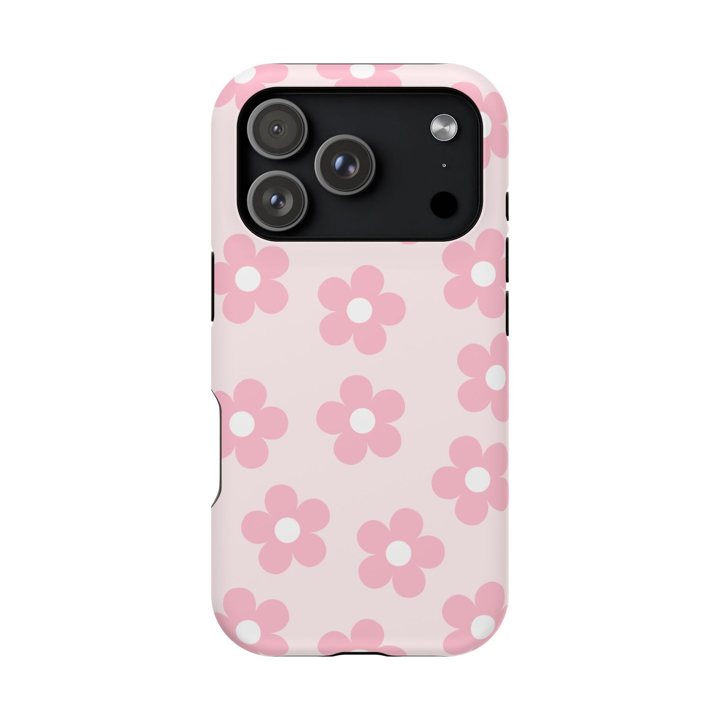 Light Pink Retro Flowers iPhone Case