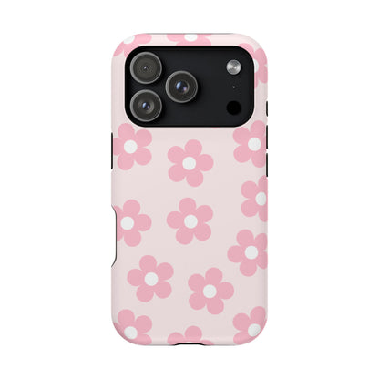 Light Pink Retro Flowers iPhone Case