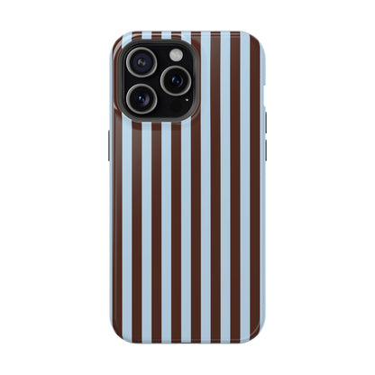 Blue Latte Stripes iPhone Case