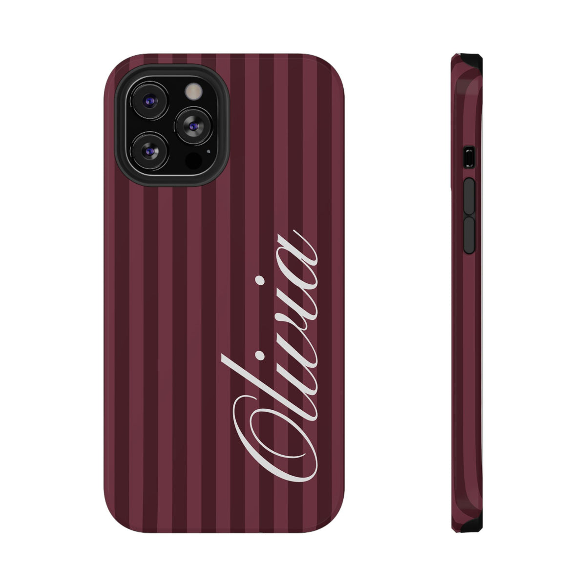 Custom Burgundy Stripes iPhone Case