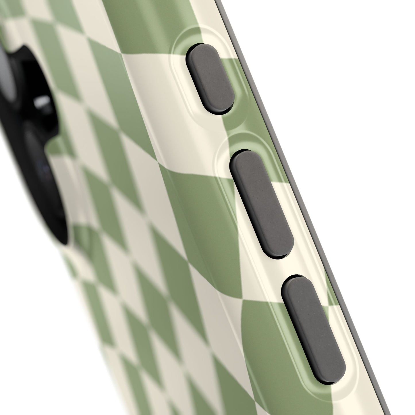Green & Beige Wavy Checkered iPhone Case