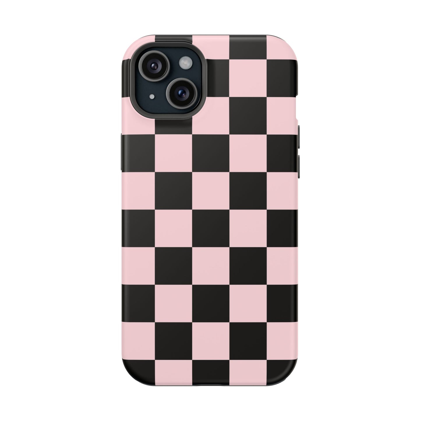 Pink & Black Checkered iPhone Case