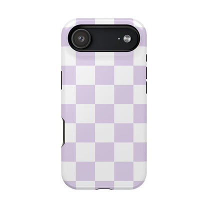 Pastel Purple Checkered iPhone Case