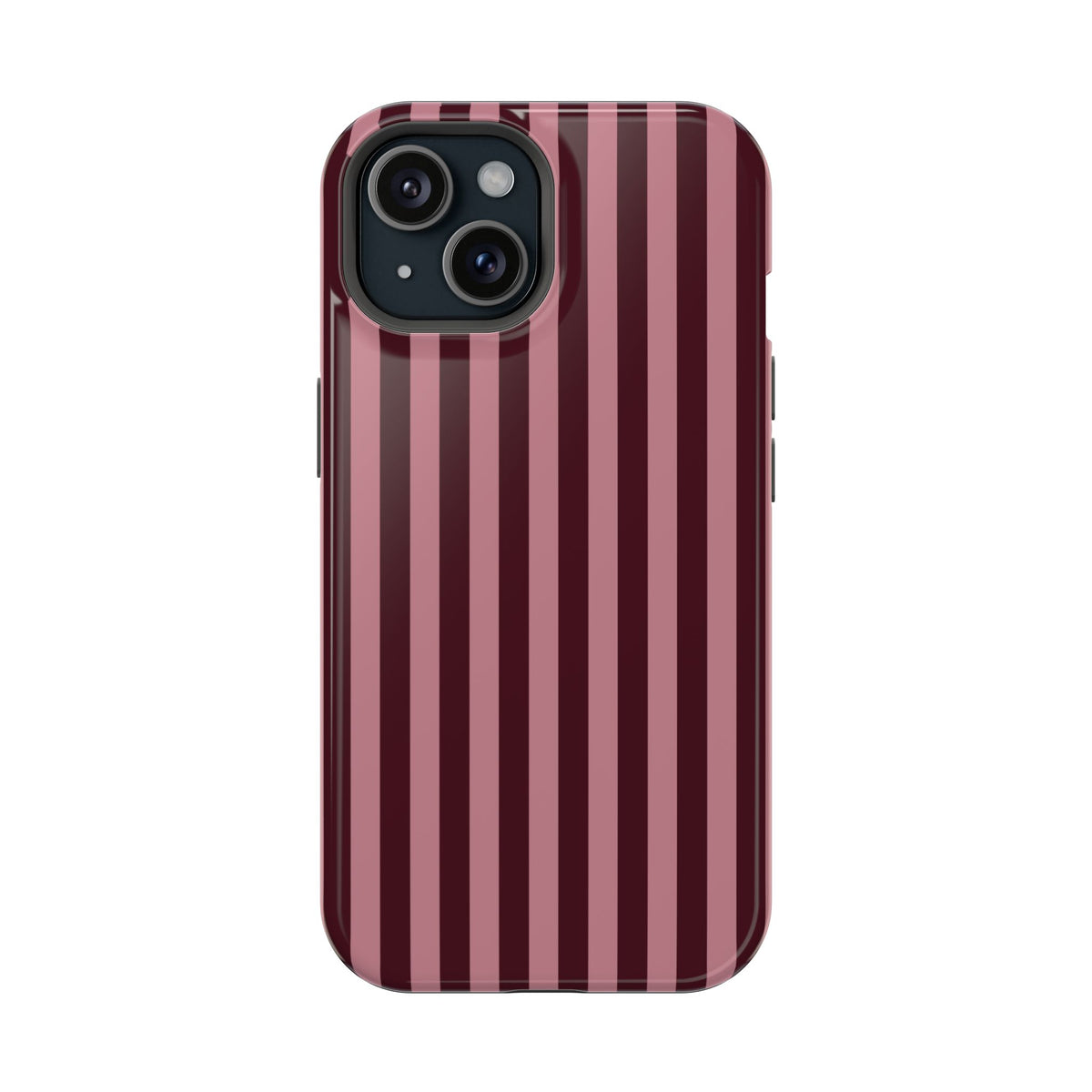 Burgundy & Pink Stripes iPhone Case