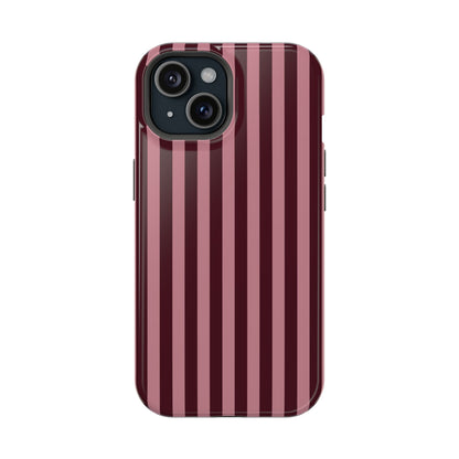 Burgundy & Pink Stripes iPhone Case