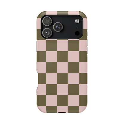 Pink Pistachio Checkered iPhone Case