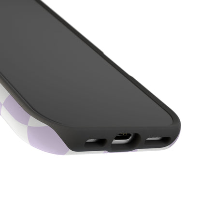 Pastel Purple Checkered iPhone Case
