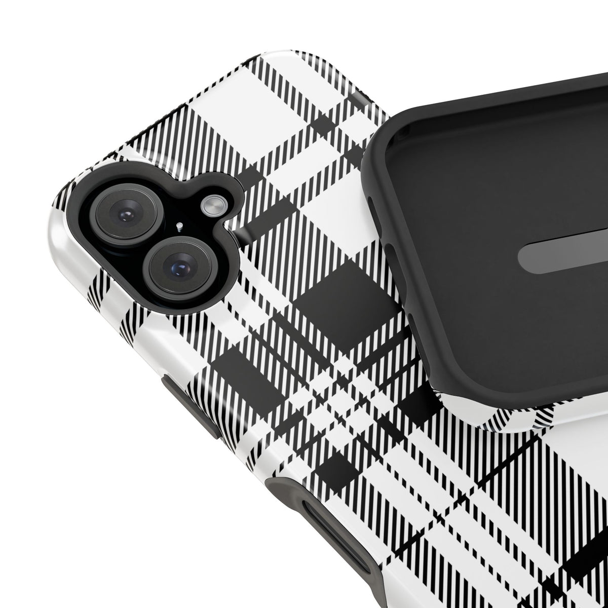 Black Plaid iPhone Case