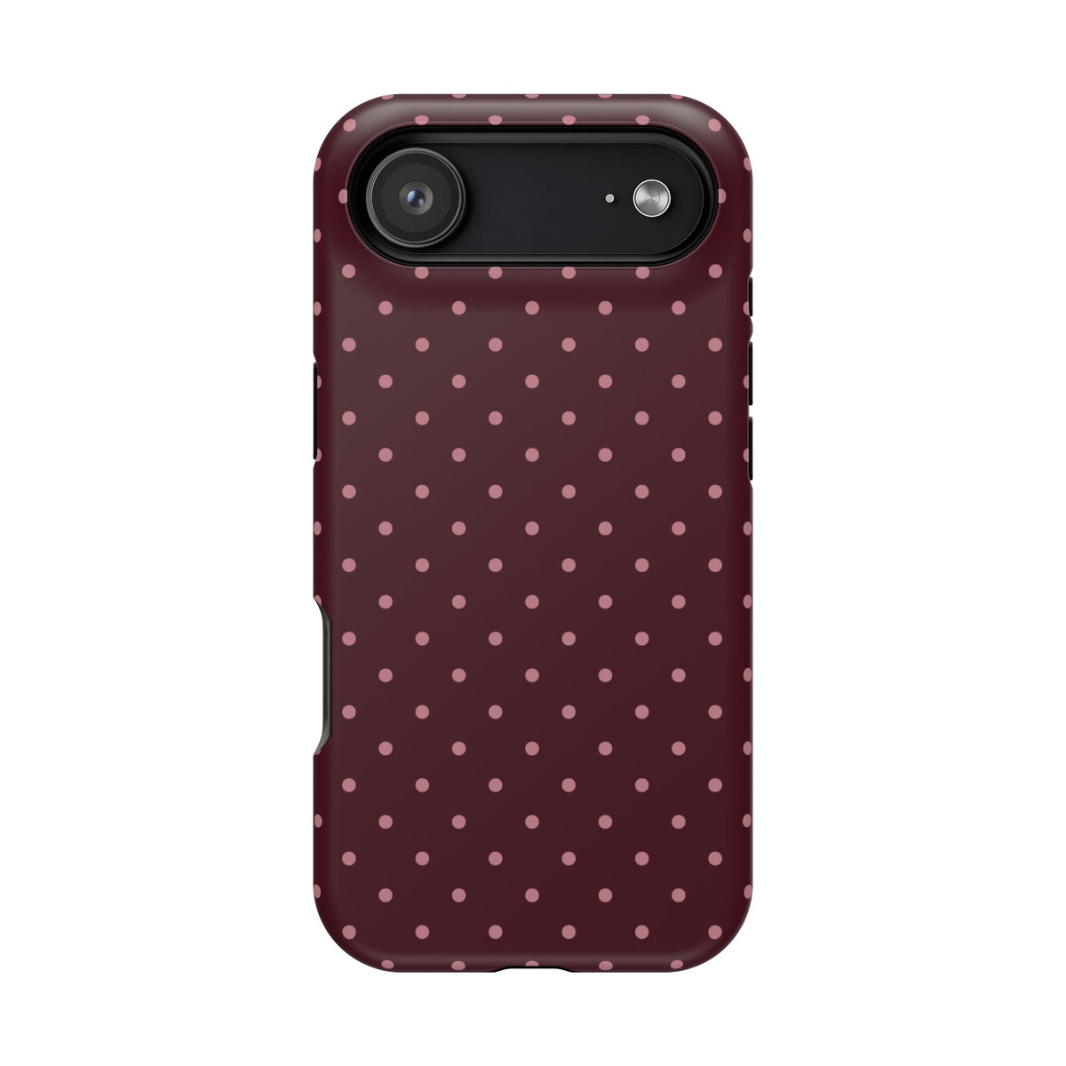 Burgundy & Pink Mini Dots iPhone Case