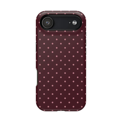 Burgundy & Pink Mini Dots iPhone Case